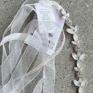 David’s Bridal Opal Sash with Leaves